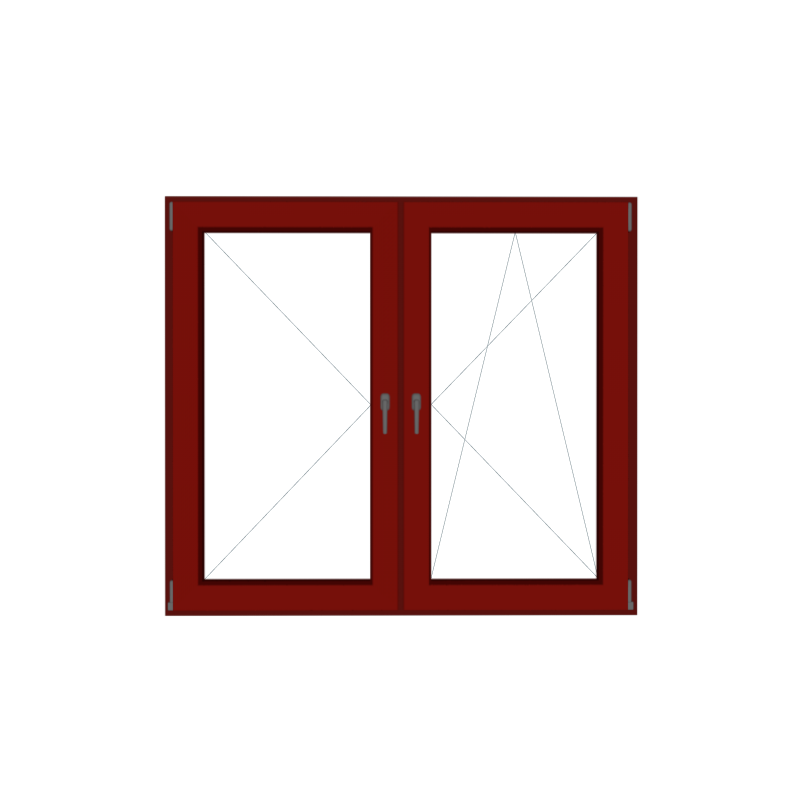 Поворотное / поворотно-откидное Двухстворчатое окно 1450 x 1450 мм